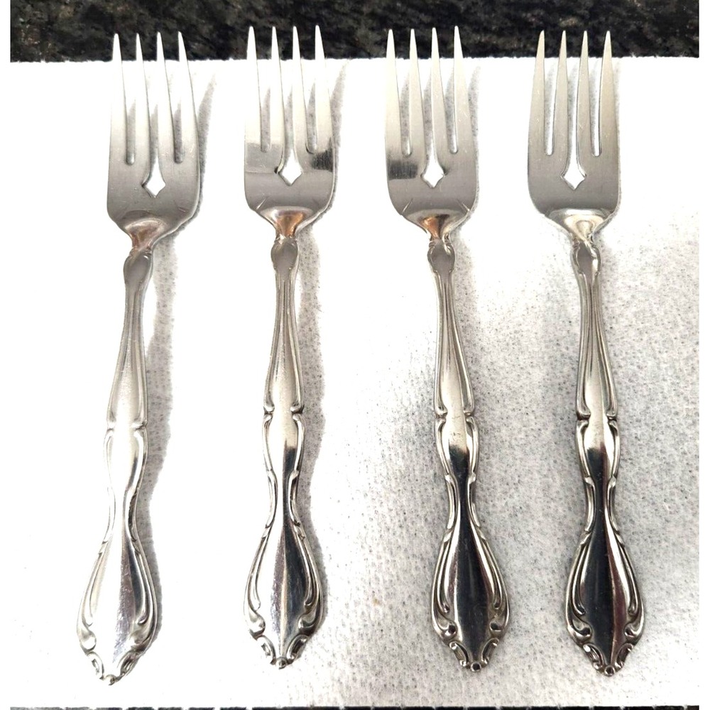 Oneida Community Contata Stainless Flatware Lot of 4 Salad Forks 6.75"
